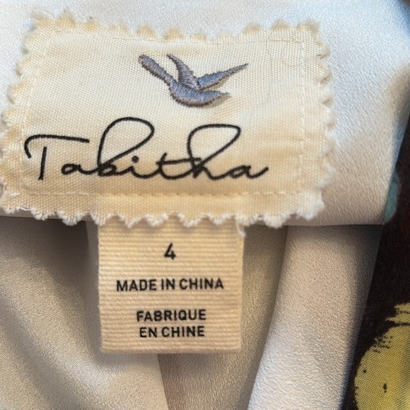 ANTHROPOLOGIE ABSTRACT FLORAL TANK DRESS by TABITHA size 4. - Picture 5 of 6